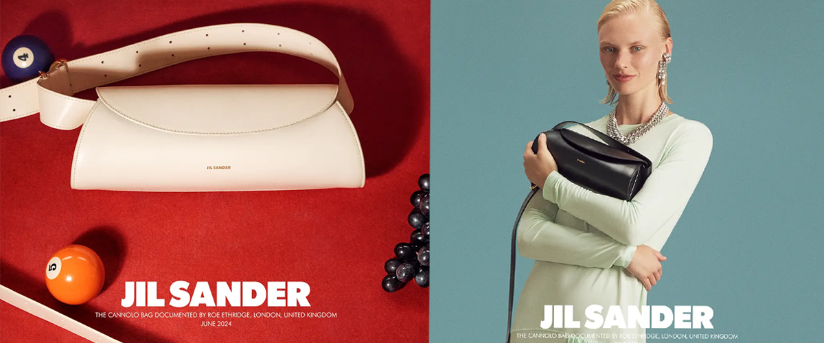 Jil Sander 标志性的 Cannolo 包袋日夜皆宜，适于正式和休闲着装。每季均呈现全新的色彩、表面和尺寸设计。Cannolo 包袋风格鲜..